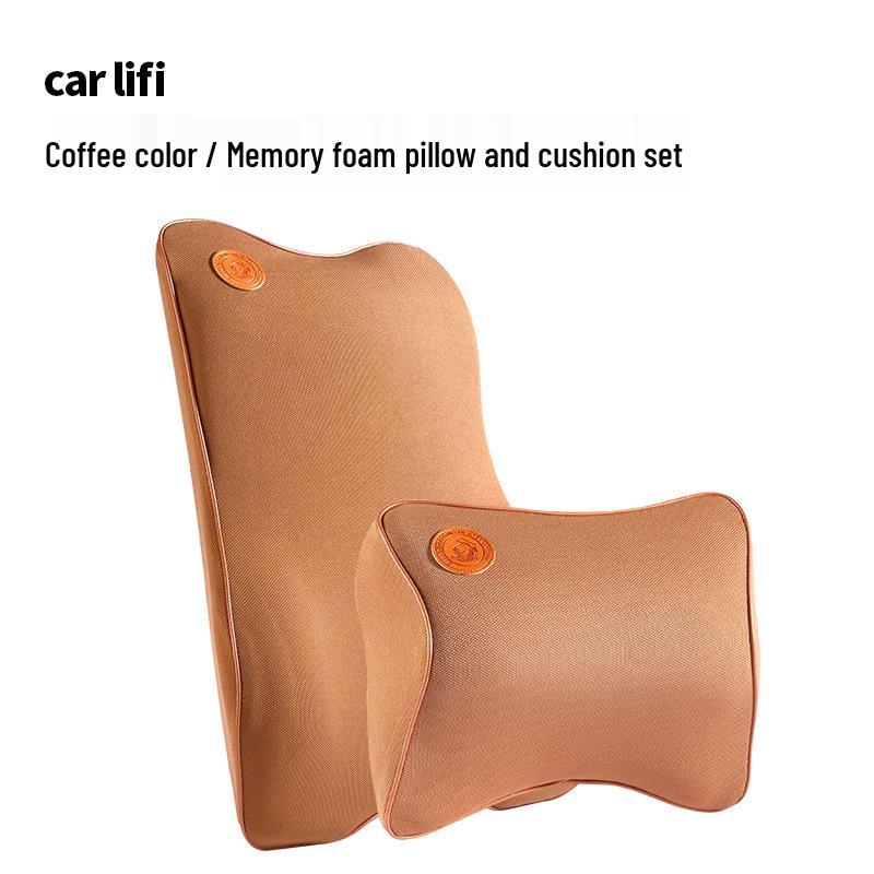 Memory Foam Car Seat Neck & Lumbar Support Pillow for Maybach, BMW, Tesla