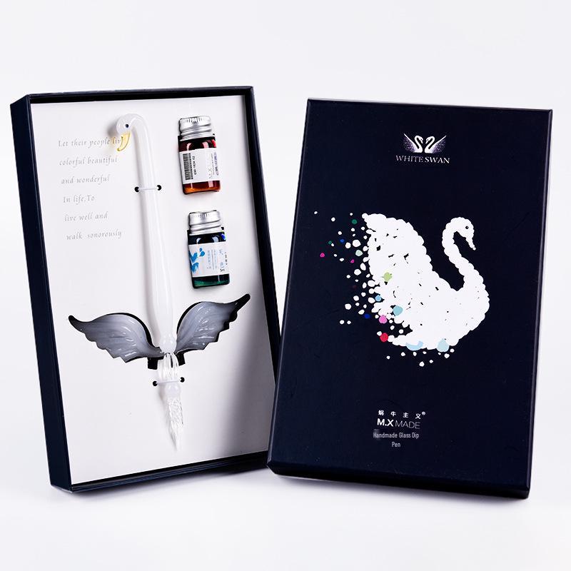 Farbige Glas-Dip-Feder Geschenkbox - Signatur & Kreativer Swatch-Stift