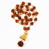 Rudraksha Mala with Brass Caps & Shiva Trishul | Natural Rudraksha Beads Necklace | Hindu Prayer Jewelry | Healing Mala | Unique Religious Gift