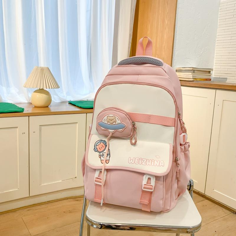 Schoolbag1011 New Schoolbag for Women Ins Niche Middle and High School Students for Women, Large Capacity, High Value, Burden Reduction Spine Backpack