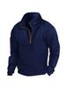 Men's Tactical Warm Stand Collar Half Zip Hoodie - Long Sleeve Outdoor Sports Pullover