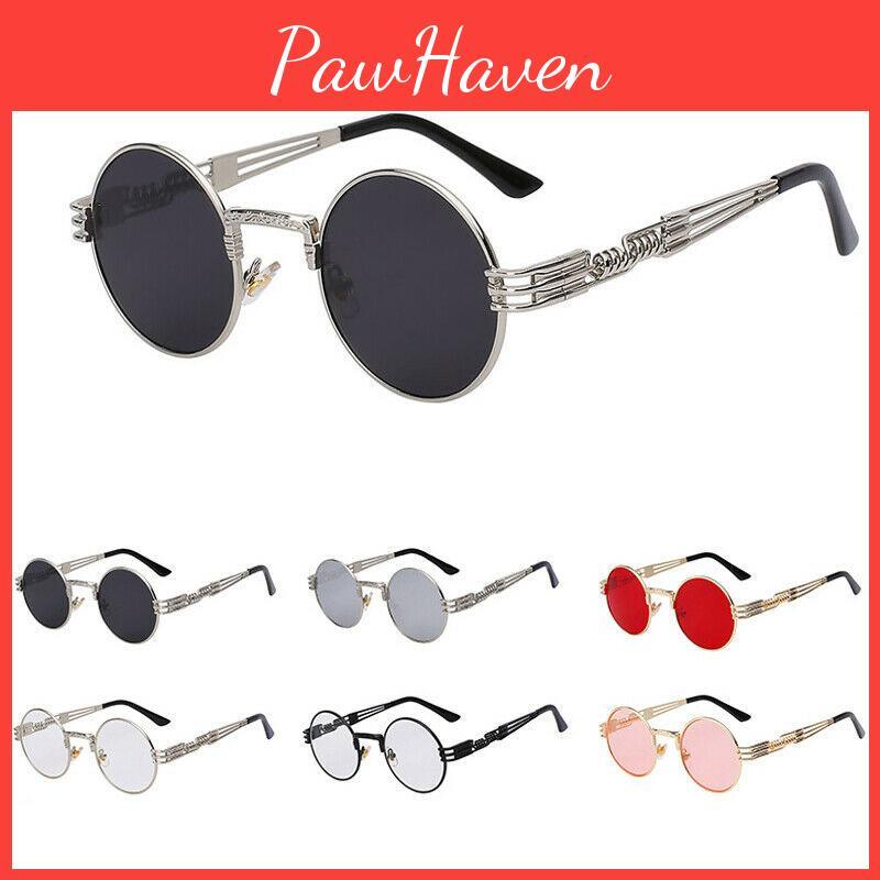 Steampunk Round Sunglasses For Men And Women With Uv400 Protection**