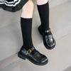 Genuine Leather Girls' Shoes Black Small Leather Shoes 2025 Spring and Autumn New Children's British Princess Shoes Soft-soled Baby Performance Shoes