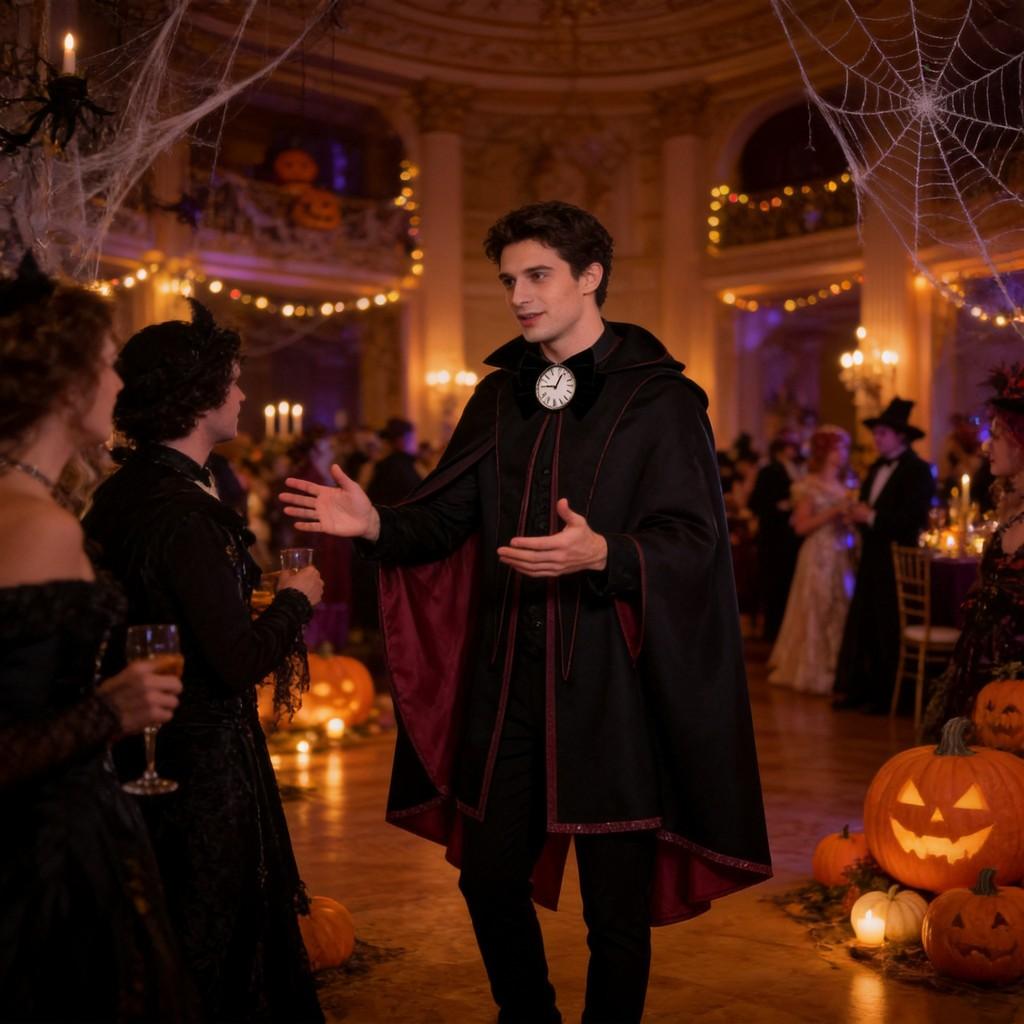 Gothic Vampire Wizard Cape With Breathable Polyester Material For Cosplay And Performance
