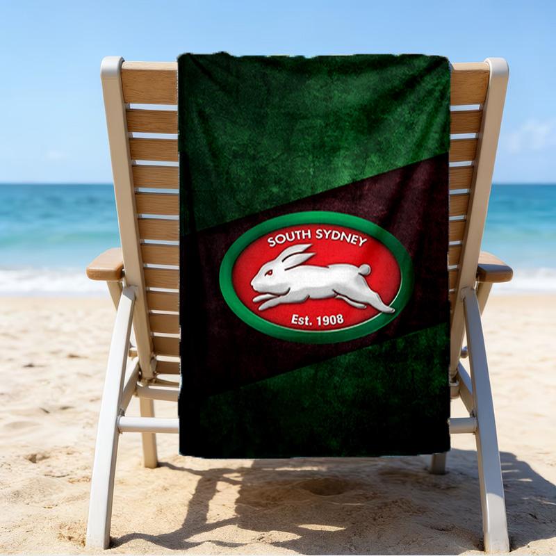Nrl Rabbit Logo Design Microfiber Beach Towel, Lightweight And Quick-Dry, for Summer Travel, Beach Essential, Swimming Pool Outdoor