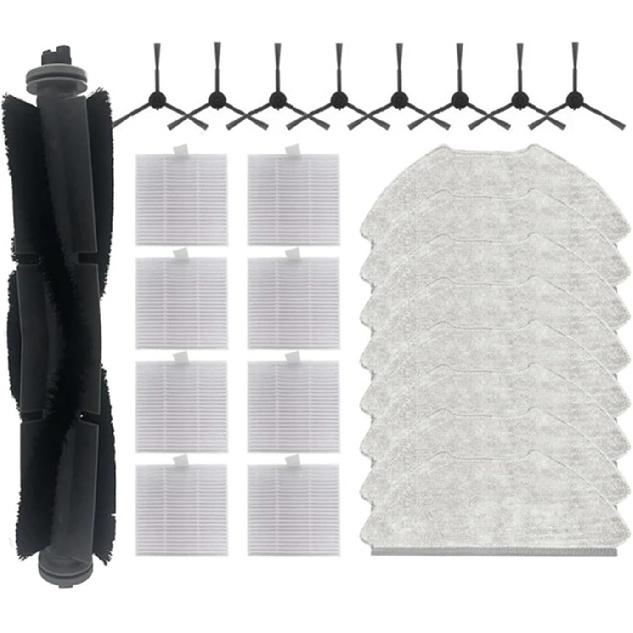 25PCS Replacement Spare Parts Compatible for AIRROBO T20 Robot Vacuum Cleaner Main Side Brush Hepa Filter Mop Cloth Accessories