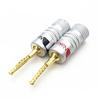 24K Musical Sound Banana Plug Pin Screw Type for Speaker Wire Speaker Wire Cable Connectors Gold Plated with Screw Lock