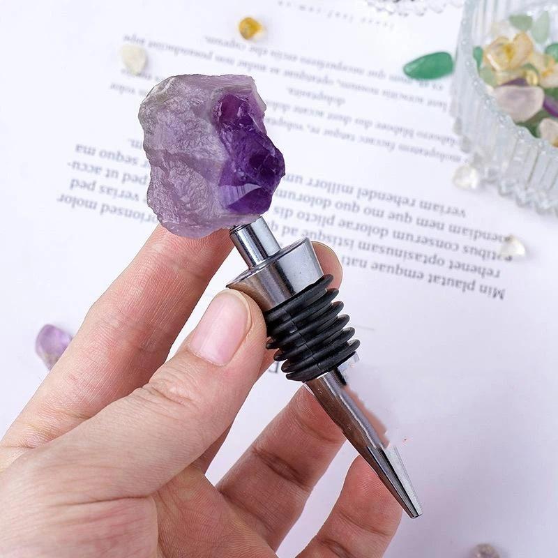 1 ks Zátka na šampaňské víno Přírodní Křemen Crystal Minerály Vzorek Zátka na láhev Křemen Nepravidelný Těsnění Korek do vína Barové nástroje