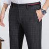 MONTAGUT Elegant Striped Casual Trousers with Splicing Detail