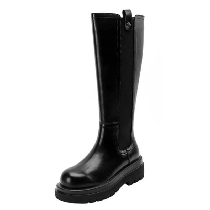 Double Tube Circumference Knight Boots Plus Large Tube Circumference Tall Tube Thick Leg Boots Martin Boots Fat Mm Cigarette Boots Large Size Women's