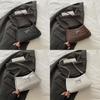 Color Simple Solid Bow Decoration Crocodile Texture Women Casual Shoulder Bag