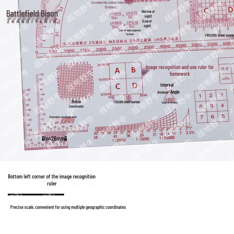 Battlefield Bison 1:50000 Map Reading & Coordinate Ruler