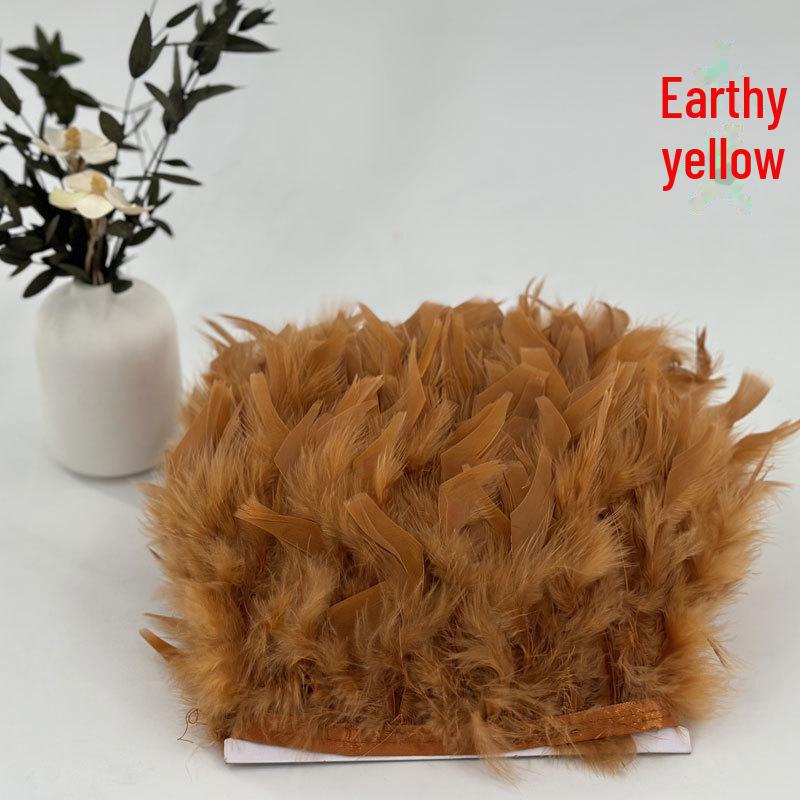 Red Lace Net Turkey Feather Strips for DIY Handmade Wedding Dance Costumes and Decorations