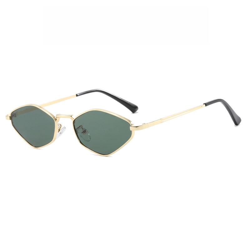 Polygonal Small Frame Metal Frame Fashionable Women's Sunglasses Simple Ins Suitable for Daily Shopping Accessories