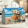 2D Flat Starfish And Seashell Vase Tissue Box Smooth Dispenser Multifunctional Storage Compatible Roll Paper Tissue Paper Desktop Decoration Dual-Use