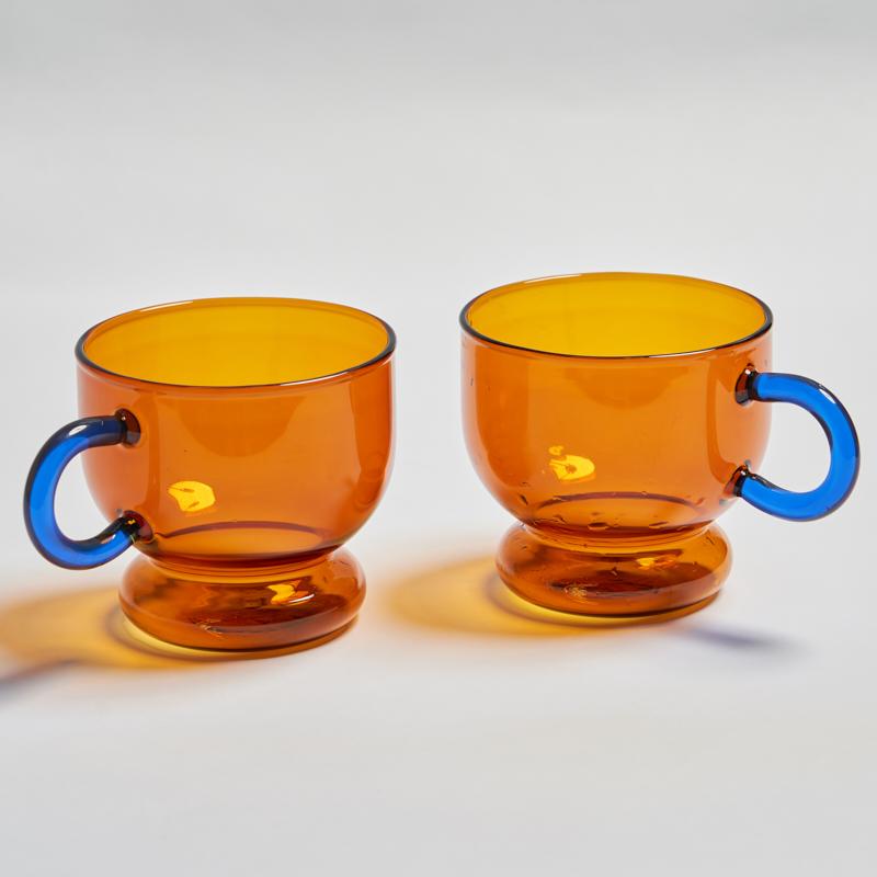 2PC Nordic glass coffee cup milk tea beer heat resistant cocktail wine mug Drinkware tumbler cups household Big mugs