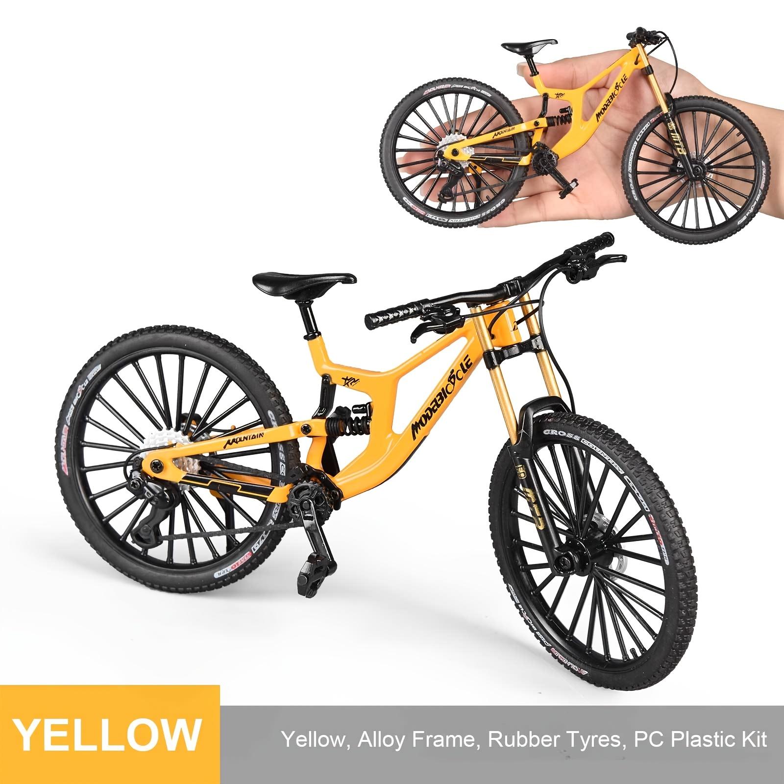 1:Bicicletă Montană Mini din Aliaj Scara 8 - Jucărie Simulare Diecast Cu Suspensie Pentru Colecție black