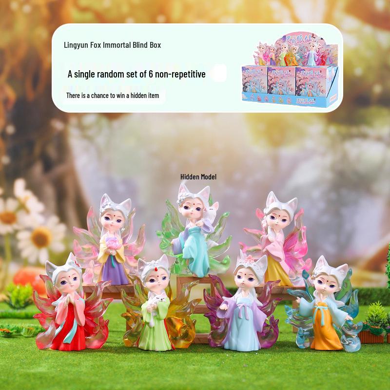 Nine-Tailed Fox Resin Blind Box: Chinese Style Desktop Ornament & Festival Gift