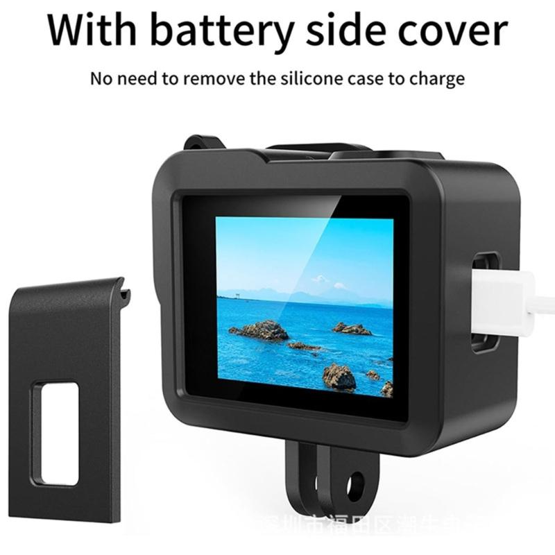 Camera Protective Accessories Set for Camera Including Black Silicone Case and Tempereds Glass Film