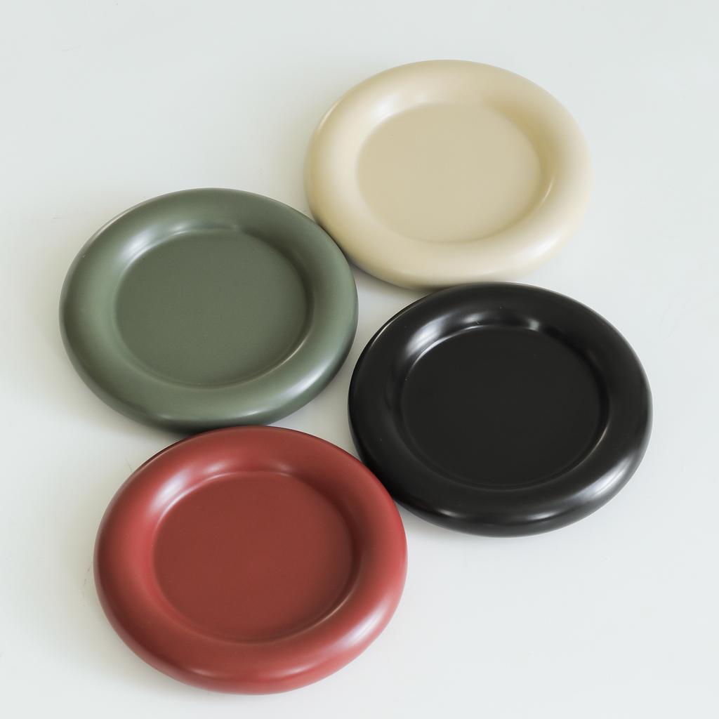 Round Ceramic Jewelry Tray Decorative Display Moranti Color Small Dinner Afternoon Tea Dessert Plate Key Plate Display