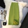 Retro Style Mid-length Slit Skirt for Women Spring and Autumn New High Waist Hip Skirt