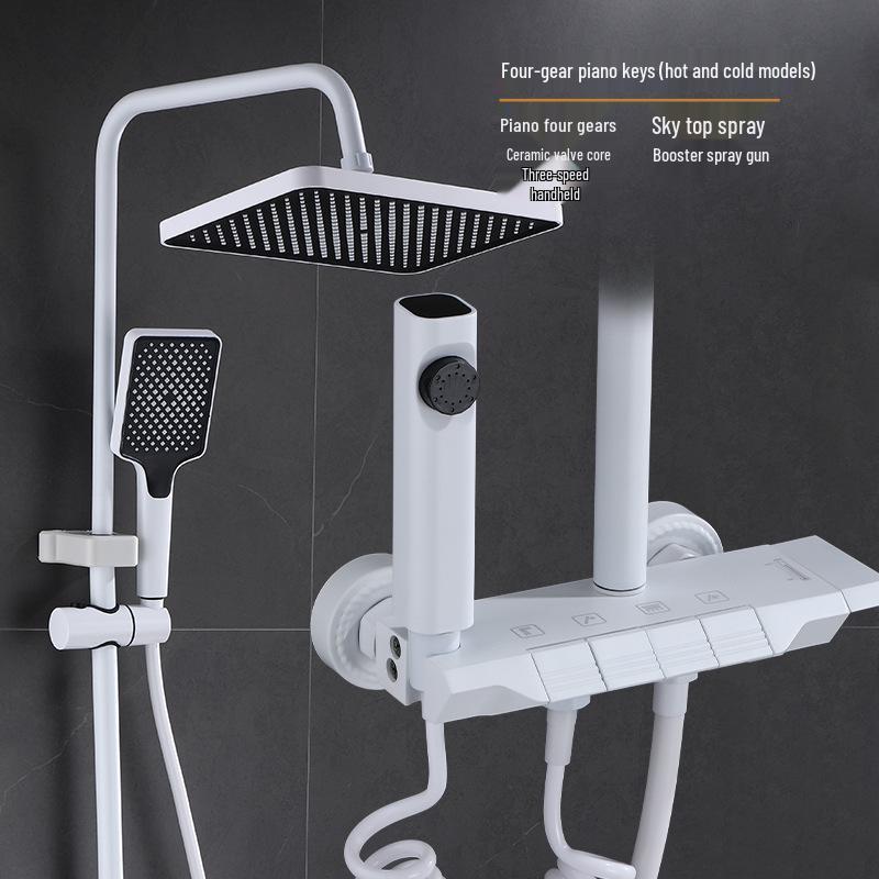 Zestaw prysznicowy z funkcją zwiększania ciśnienia w kolorze gunmetal z wyświetlaczem cyfrowym