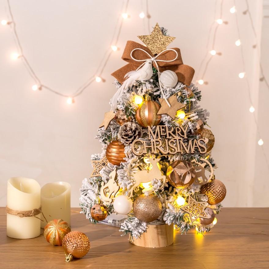 Mini Albero Di Natale Artificiale 45 Cm Con Luci LED E Decorazioni, Fai Da Te Da Tavolo - 6