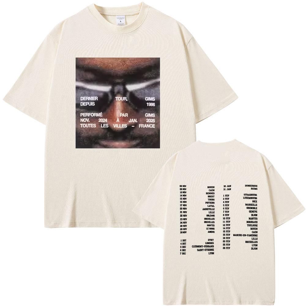 Rapper Gims LES DERNIERES VOLONTES DE MOZART Dernier Tour Tshirt Men Women Hip Hop Fashion Pop Music T Shirts Male Streetwear