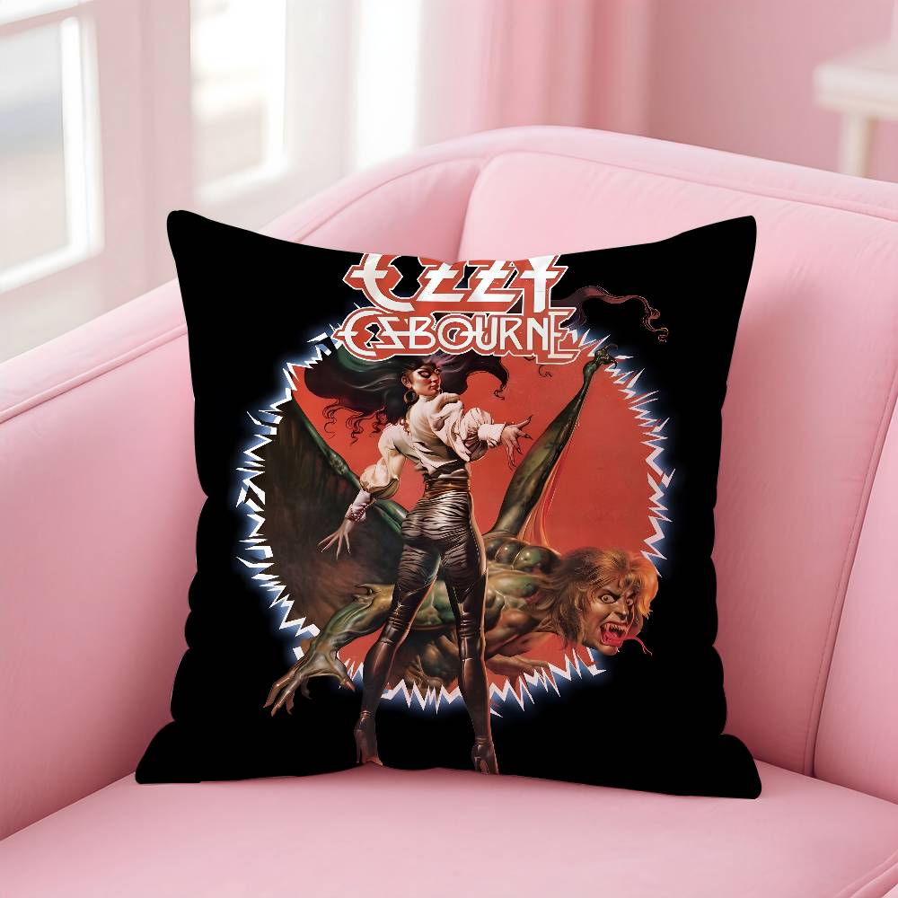 O-Ozzy Osbourne Band Lead Singer Pillow Case Pattern Printed Pillowcase for Living Room Sofa Cushion Cover & Bedroom Decor
