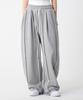 UNKNOWN PLANET Double-Pleat Wide Curved Cut Sweatpants Gray
