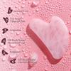 High-quality natural rose quartz heart-shaped massage tool, a soothing and smooth facial and body gua sha board for couples