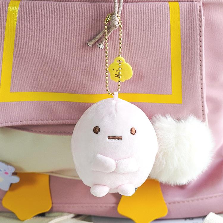 Cute Fried Shrimp Plush Keychain Cartoon Doll Bag Charm Girly Pendant Toy