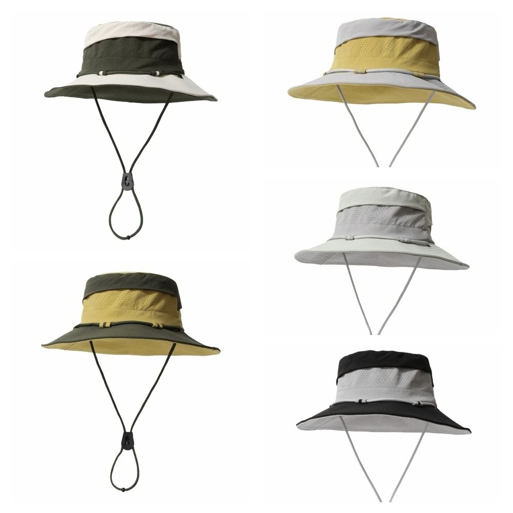 Color Blocking Sun Protection Bucket Hat Big Brim Adjustable Sunscreen Fisherman Hat Korean Style Quick Drying Sun Hat Women