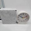 Silent bedside alarm clock without ticking, silent and luminous clock, phosphorescent analog clock for desk (white)