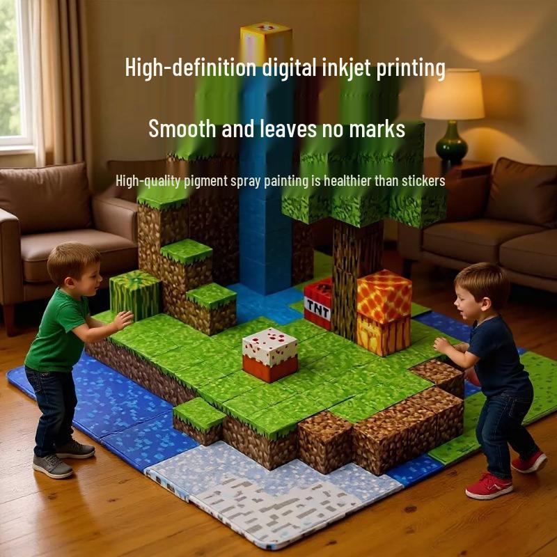 Magnetic Base Plate for Building Blocks - Strong Magnetic Cubes & Geometric Educational Game Accessories