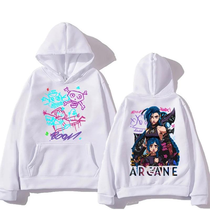 Bluzy z kapturem Arcane Jinx Mężczyźni Kobiety Odzież Harajuku