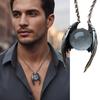Silver Crystal Pendant Necklace Punk Ghost Wings Crystal Necklace  Jewelry Accessory