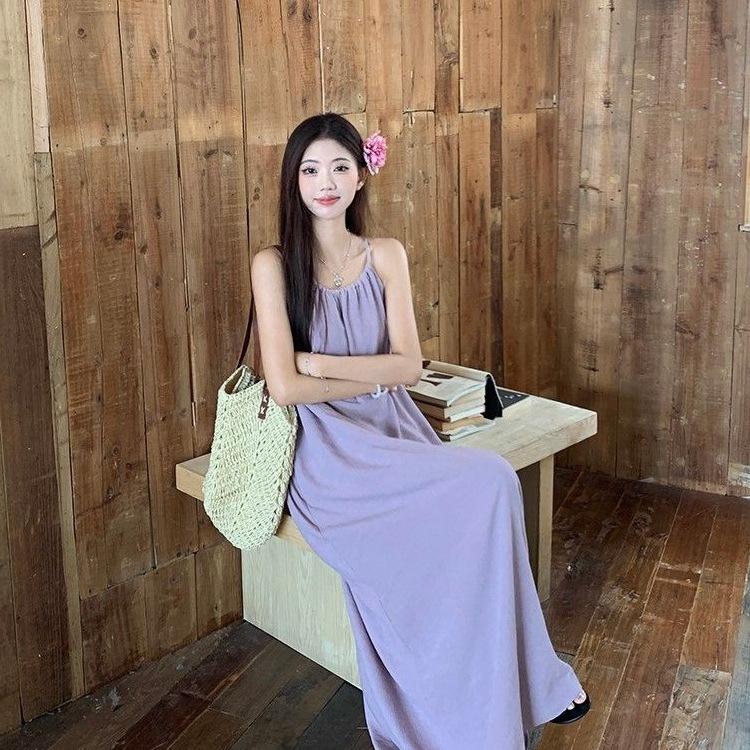 Seaside Vacation Pink Sleeveless Suspender Dress Loose Lazy Wind 2026 Summer New Sweet and Spicy Skirt Women