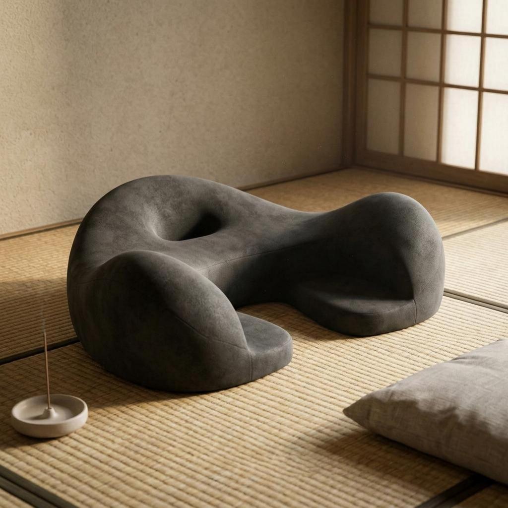 Meditation Cushion Memory Foam Contoured Seat Pillow Floor Lounger Chair