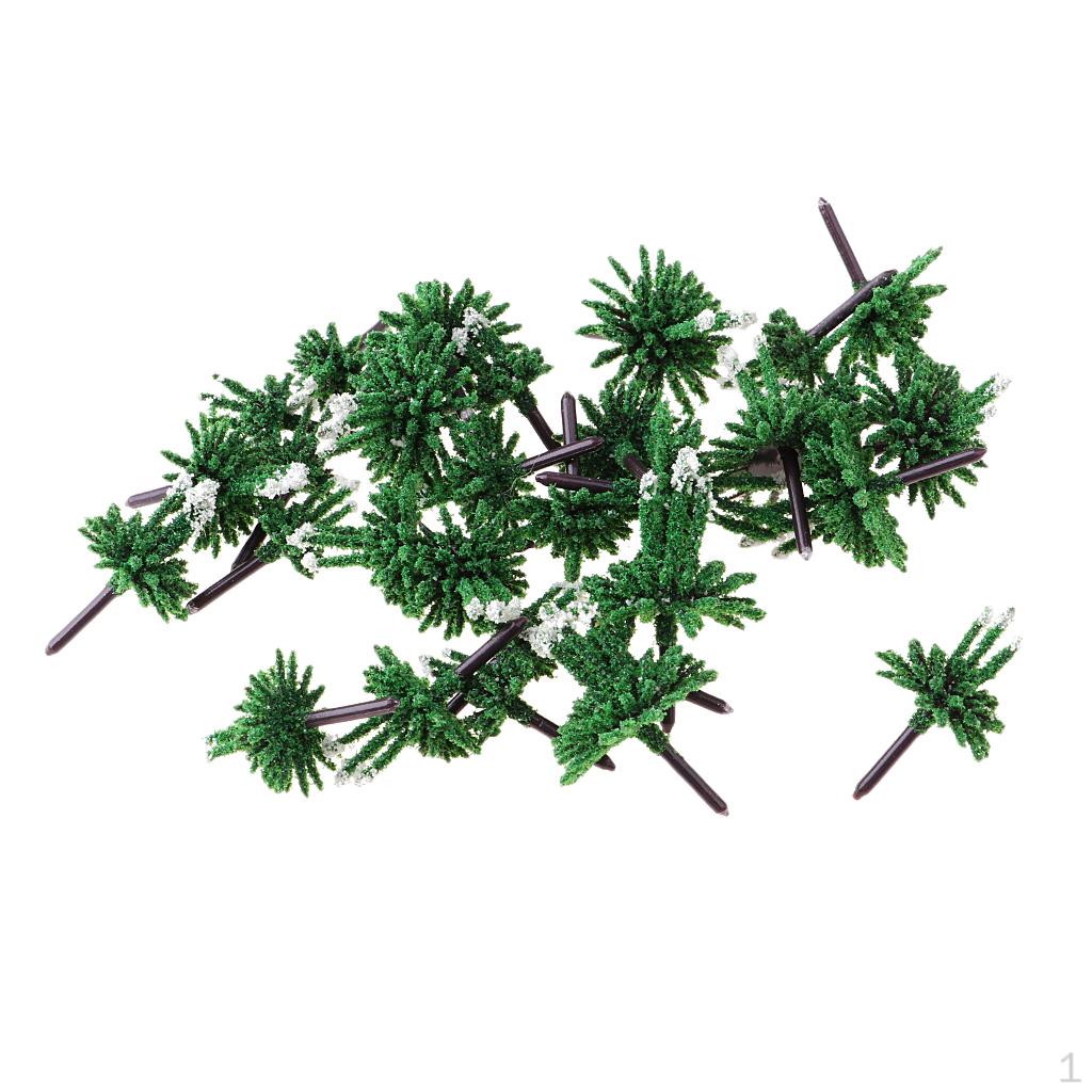 30 Pieces Model Trees with Landscape Scenery Train Railway белый