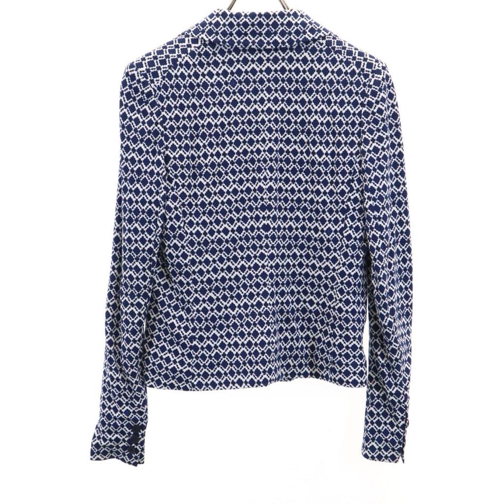 Tory Burch Long Sleeve Tailored Jacket S White X Blue Women Used