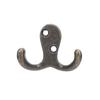 10Pcs Coat Hooks Small Double Prong AntiRust Sturdy   Convenient Wall Mounted Tiebacks for Coat Clothing Keys(Antique Brass Plating )
