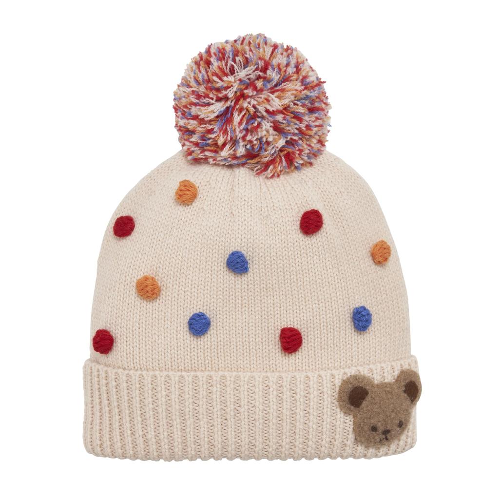 [Miki House] Strikket hettegenser, Strikket lue, Bonten, Bjørnelue, Hette, Gutter, Jenter, Baby, Barn, Babyklær, Barneklær, 13-9202-490, One Size