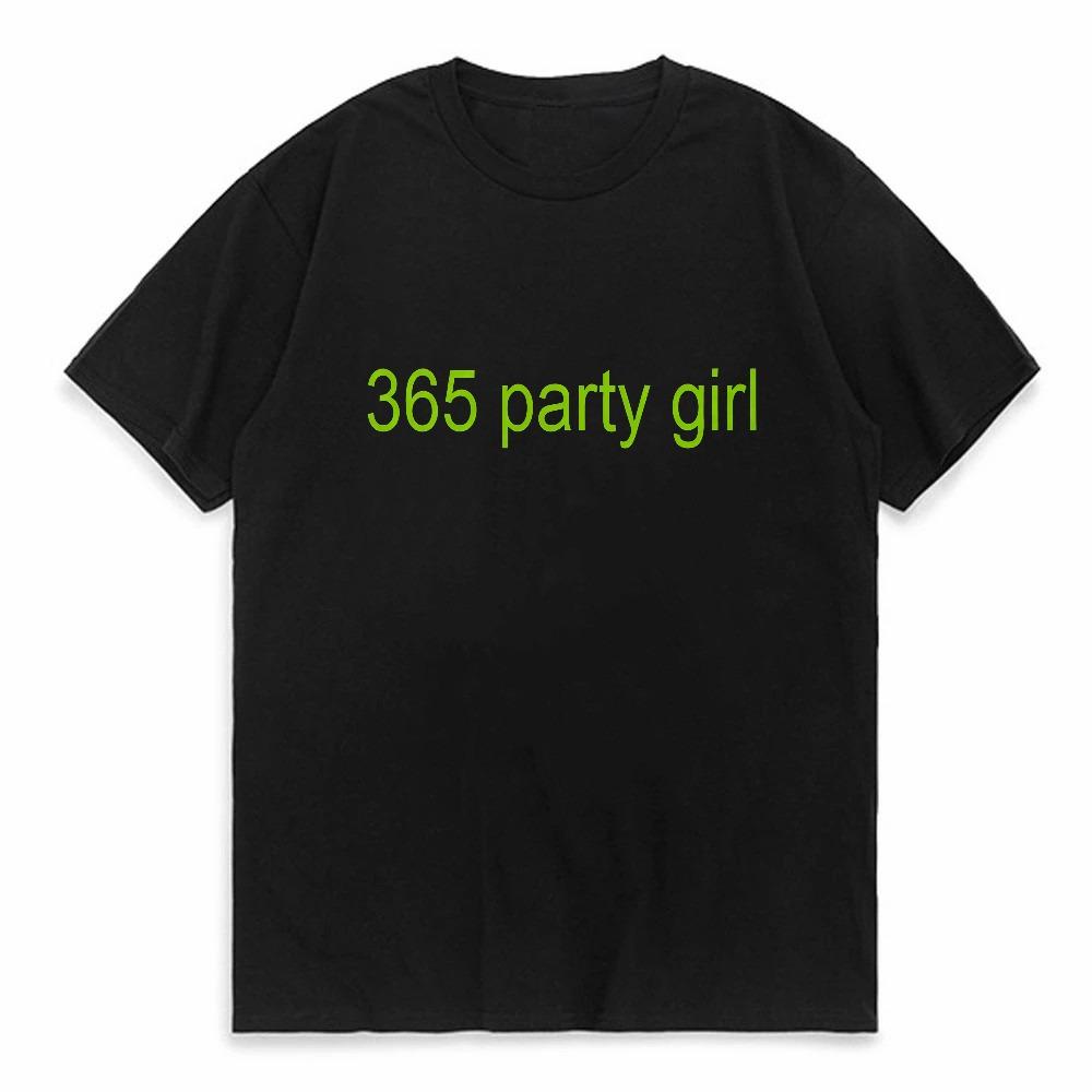 365 Party Girl T-Shirt Charlie XCX Brat 360 Album Oberteil Kurz Retro Mode Herren Damen T-Shirt Grunge Kult Klassiker Bedrucktes T-Shirt