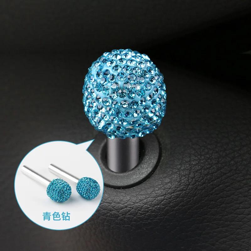 2PCS Luxury Rhinestone Car Door Pin Lock Knob Lift Covers Auto Decor Ornament Gadget Glitter Bling Car Accessories for Woman
