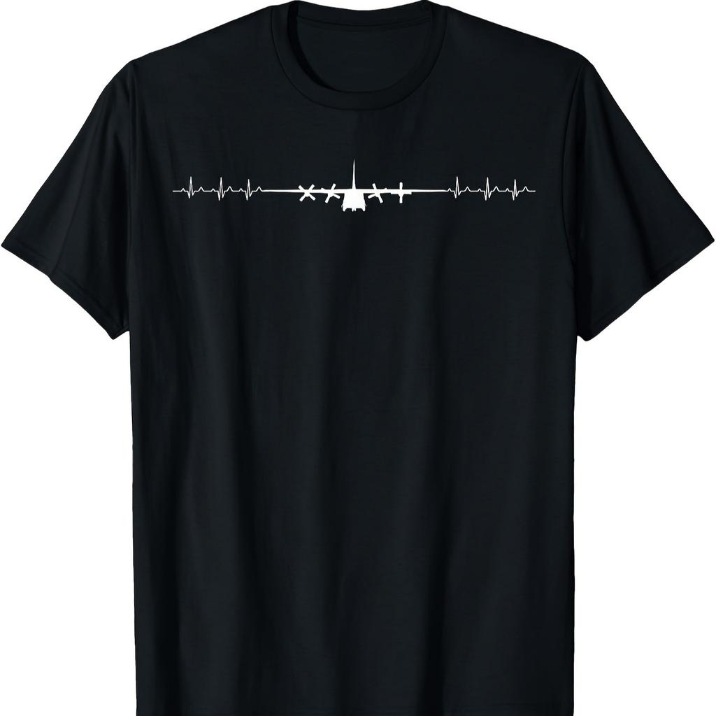 Tričko s potiskem vojenského transportního letadla C-130 Hercules 100% Bavlna Kulatý výstřih Krátký rukáv Letní Ležérní Pánské Tričko Streetwear