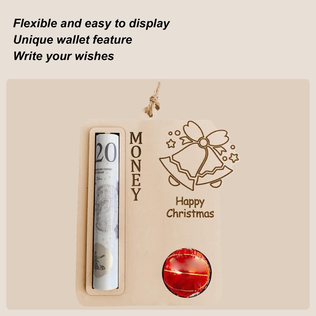 Christmas Gift Cards Theme Cartoon Print Money Holder Gift Cards Happy New Year Money Cards Handmade Money Holder Decor