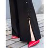 OL Office Workwear Summer High Waist Women's Split Up Capris Suit Pants for Women Skinny Flare Pants Woman Trousers Black
