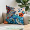 1pcs Blue Orange Paisley Pattern Cushions Pillowcase Polyester Cushion Cover Throw Pillow Pillowcover Home Car Sofa Decor