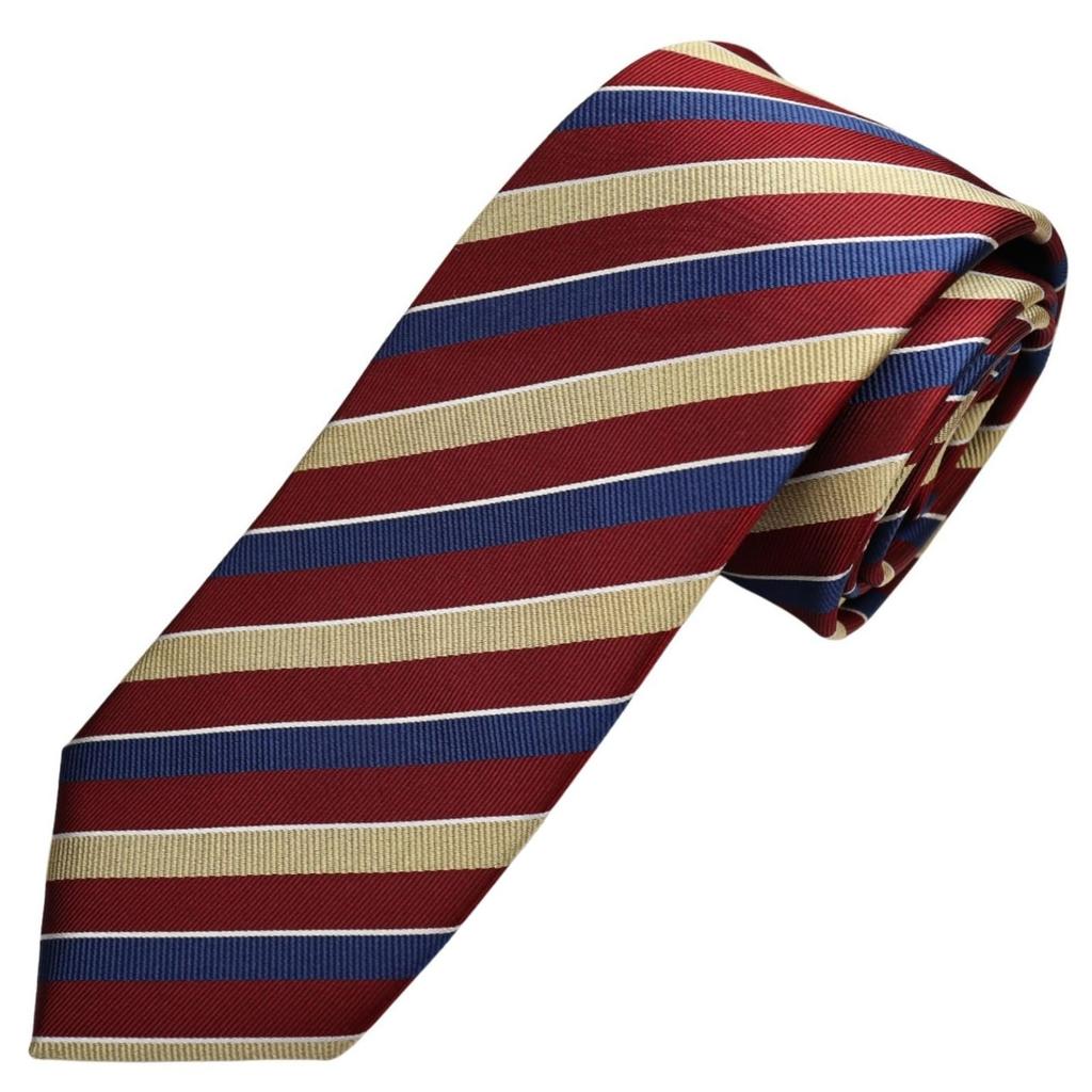 Michiko London Bonded Fabric with Lining for Made in KOSHINO Brand Striped Silk Wrinkle-Resistant Volume, Japan, Necktie, 100% Silk, Unisex, MKJ-031